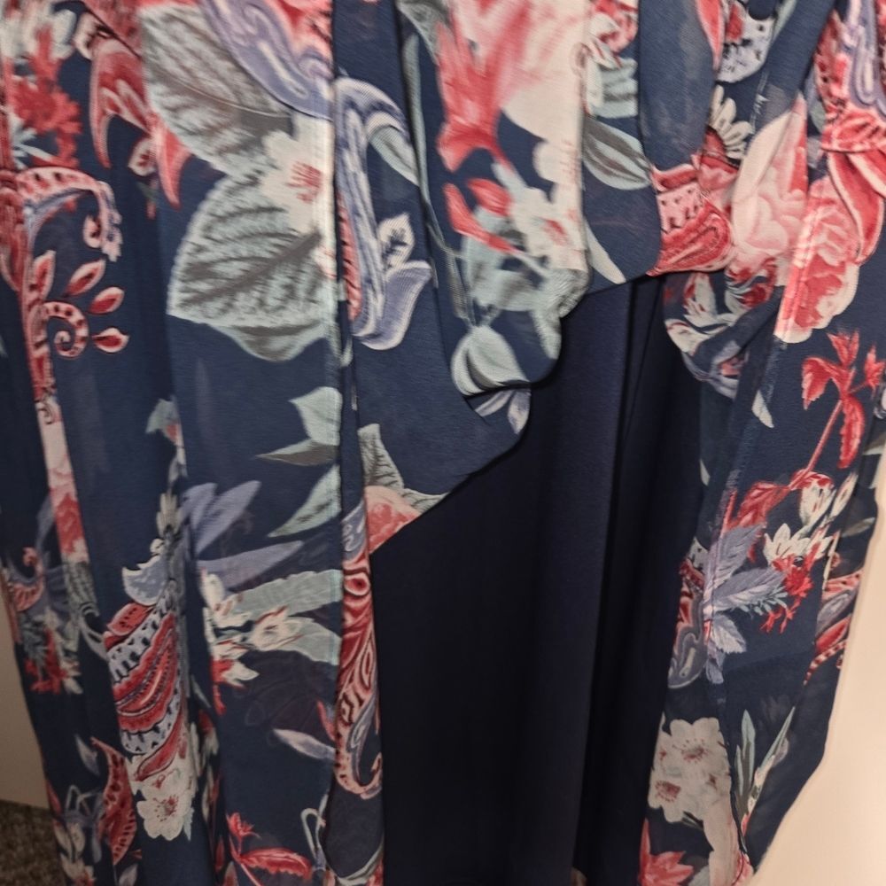 Lulus Romantic Fantasy Pink & Blue Floral Paisley Print Maxi Dress, Size Small - Picture 6 of 9